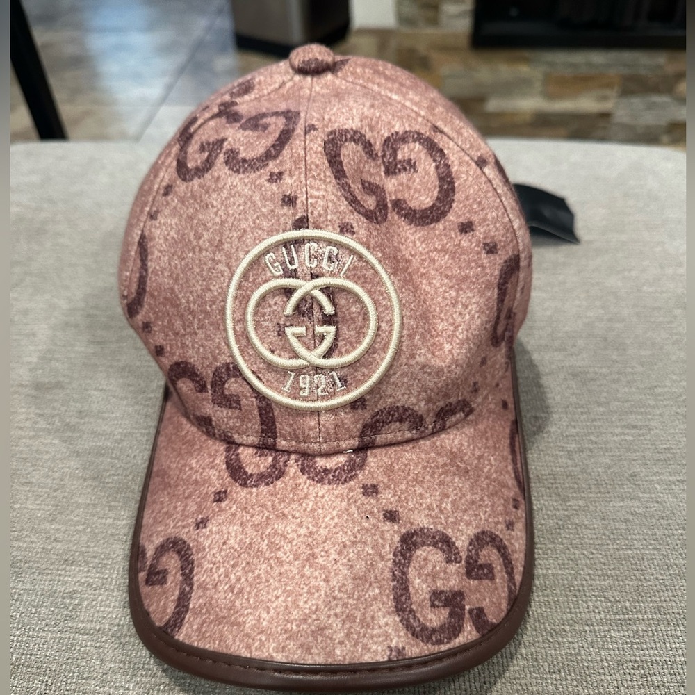 Gucci Pink Monogram GG Baseball Cap